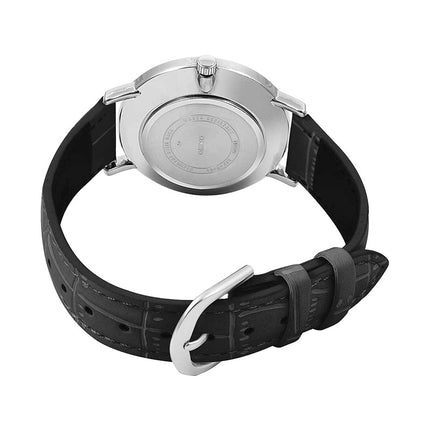 Casio LTP-VT01L-1BUDF Ladies Black Dial Black Leather Band