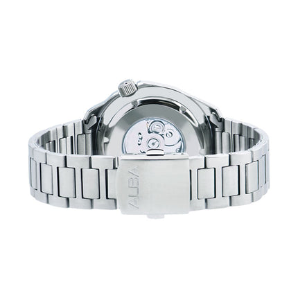 Alba Mechanical AU4091X1 Men Black Dial Stainless Steel Strap