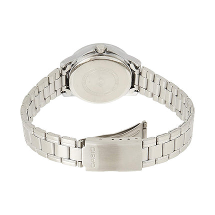 Casio General LTP-V004D-7BUDF Ladies White Dial Stainless Steel Band
