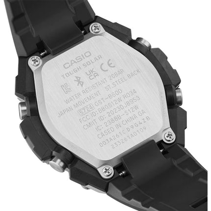 Casio G-Shock GST-B600-1ADR G-Steel Smallest Tough Solar Digital Analog Dial Black Resin Band