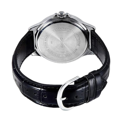 Casio General LTP-V300L-1AUDF Enticer Ladies Black Dial Black Leather Band