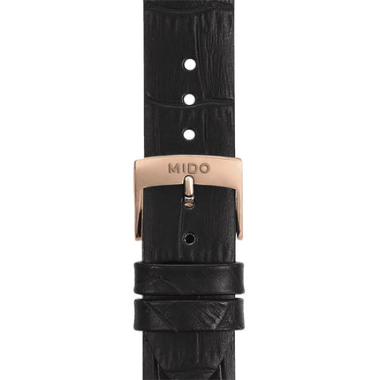 MIDO Baroncelli M027.207.36.266.00 Heritage Lady Automatic Ivory Dial Black Leather Strap 