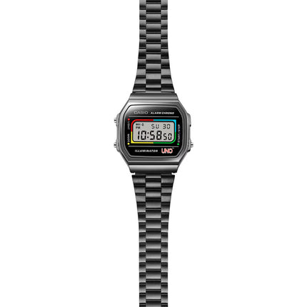 Casio General A168WEUC-1ADR UNO Collaboration Digital Dial Stainless Steel Band