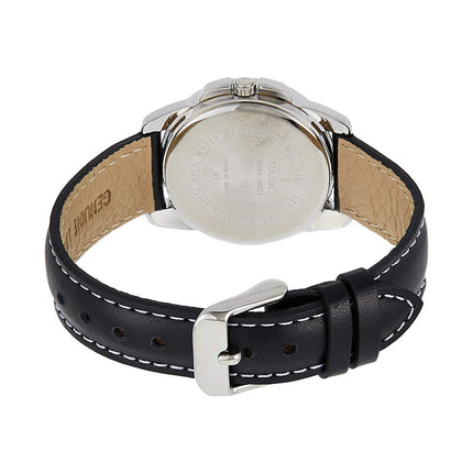 Casio General LTP-1314L-8AVDF Enticer Ladies Black Pattern Dial Black Leather Band