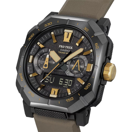 Casio Pro Trek PRW-B1000-5DR Tough Solar Digital Analog Dial Brown Rubber CNF Band