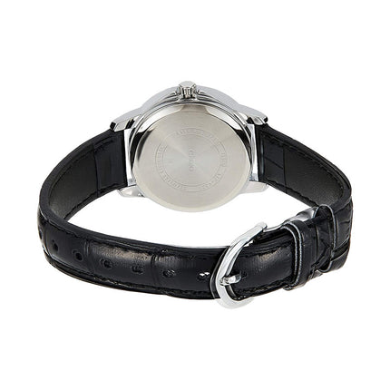 Casio General LTP-V004L-1AUDF Ladies Black Dial Black Leather Band