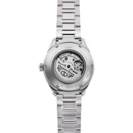 Orient Star M34 F7 RE-AY0202A Moon Phase Aurora Gray MOP Dial Stainless Steel Strap Limited Edition 