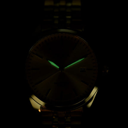 Alba Prestige AS9S08X1 Men Gilt Dial Gold Stainless Steel Strap