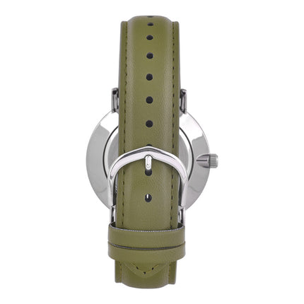 Casio General MTP-VT03L-7BDF Men Analog Dial Green Leather Band