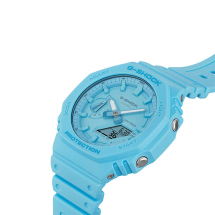 Casio G-Shock GA-2100-2A2DR CasiOak Tone On Tone Series Analog Digital Dial Blue Resin Band