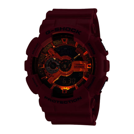 Casio G-Shock GA-110RRB-4ADR Iconic Red Series Digital Analog Dial Red Resin Band