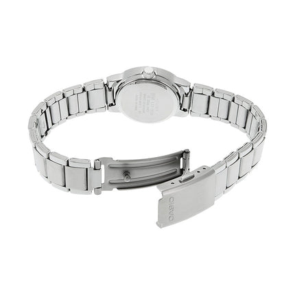 Casio General LTP-1230D-1CDF Enticer Ladies Black Dial Stainless Steel Band