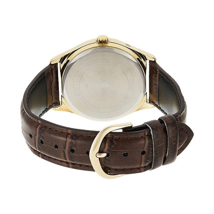 Casio General MTP-V006GL-7BUDF Men White Dial Brown Leather Band