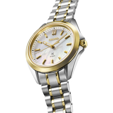 Seiko Prospex SUR608J1 Ladies Sea Marine Mother Of Pearl Dial Dual Tone Stainless Steel Strap