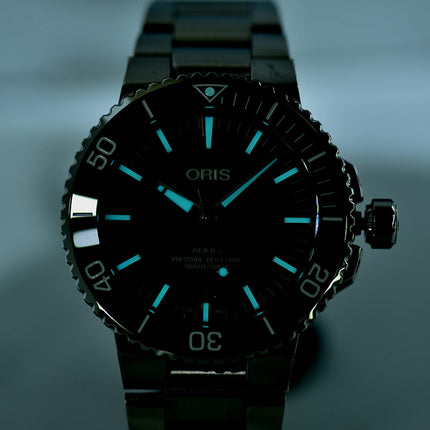 Oris Aquis 01-733-7730-4134-07-8-24-05PEB Date Black Dial Stainless Steel Strap
