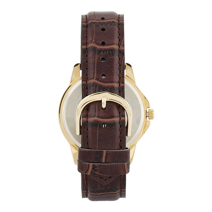 Casio General MTP-V004GL-9AUDF Men Enticer Champagne Dial Brown Leather Band