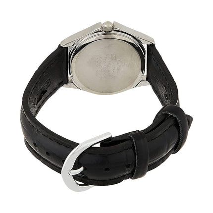 Casio General LTP-1183E-7ADF Ladies White Dial Black Leather Band
