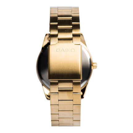 Casio General MTP-VD03G-1AUDF Men Black Dial Gold Stainless Steel Band