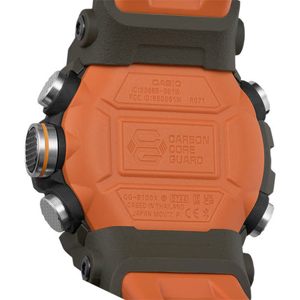 Casio G-Shock Mudmaster GG-B100X-1A9DR Master Of G-Land Digital Analog Dial Orange Resin Band