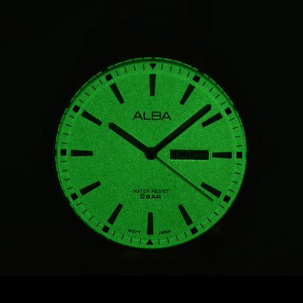 Alba Prestige AJ6160X1 Men Luminous Dial Dual Tone Stainless Steel Strap