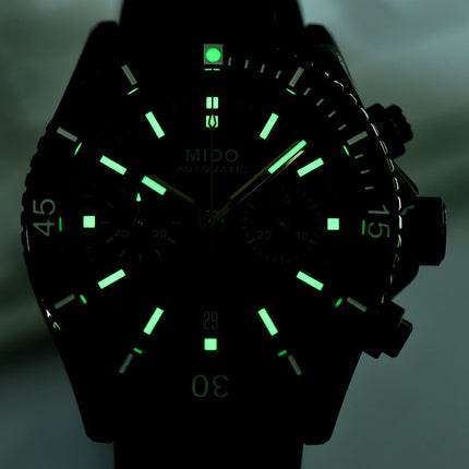 MIDO Ocean Star M026.627.37.051.00 Captain Chronograph Black Dial Black Rubber Strap