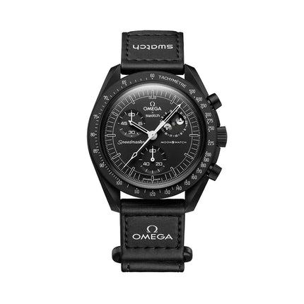 Swatch X Omega Bioceramic Moonswatch SO33B700 Quartz Mission to the Moonphase Black Snoopy