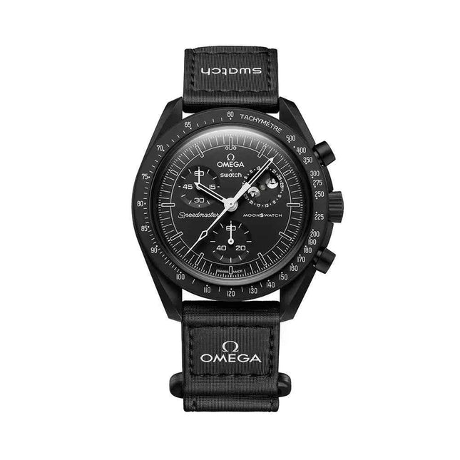 Swatch X Omega Bioceramic Moonswatch SO33B700 Quartz Mission to the Moonphase Black Snoopy