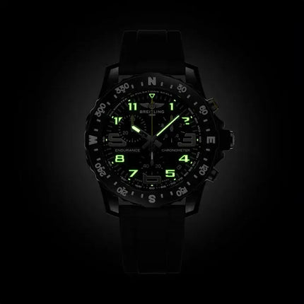 Breitling Endurance Pro 44 X82310E51B1S2 Men Chronometer Black Dial Black Rubber Strap