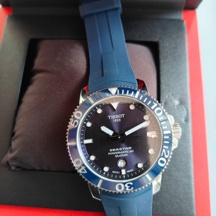 Preloved - TISSOT T-Sport 1000 T120.407.17.041.01 Seastar Powermatic 80 Silicium Blue Dial Blue Textile Strap