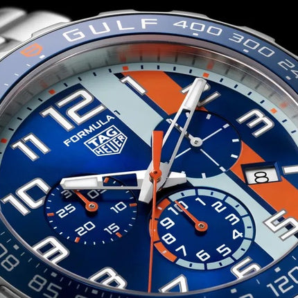 TAG Heuer Formula 1 CAZ101AT.BA0842 Gulf Chronograph Blue Dial Steel Strap