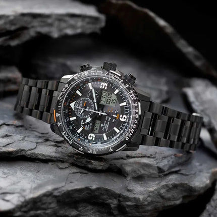 Citizen Promaster JY8085-81E Skyhawk Eco Drive Men Analog Digital Dial Black Stainless Steel Strap