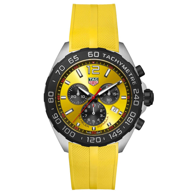 TAG Heuer Formula 1 CAZ101AM.FT8054 Chronograph Yellow Dial Yellow Rubber Strap