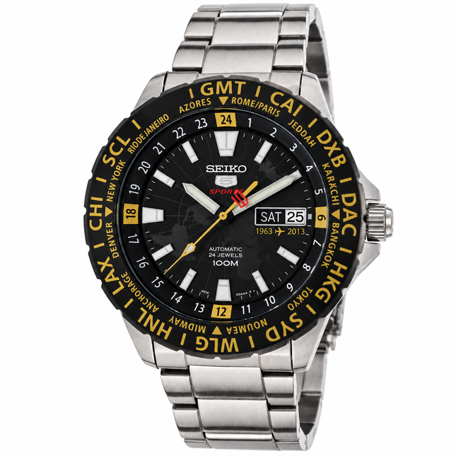 Seiko 5 Man Sports Automatic SRP435K1 50th Anniversary World Time