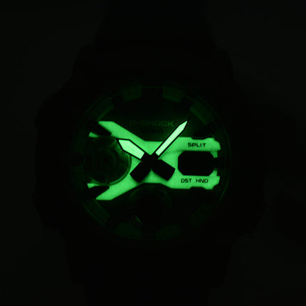 Casio G-Shock GA-2000HD-8ADR Hidden Glow Series Digital Analog Luminous Dial Grey Resin Band