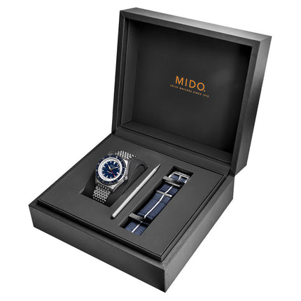 MIDO Ocean Star M026.829.18.041.00 Men GMT Blue Dial Stainless Steel Strap + Extra Strap