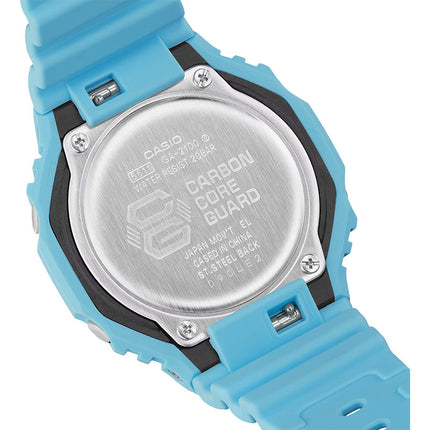 Casio G-Shock GA-2100-2A2DR CasiOak Tone On Tone Series Analog Digital Dial Blue Resin Band
