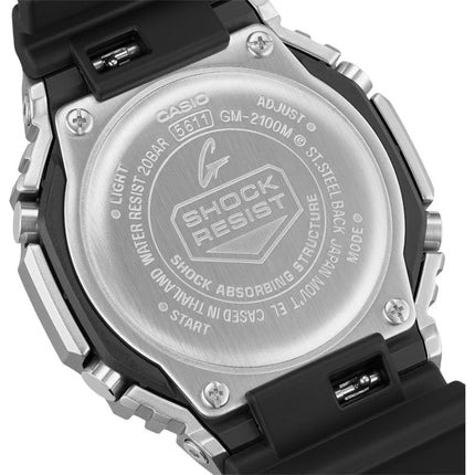 Casio G-Shock GM-2100M-1ADR CasiOak Modern Industrial Digital Analog Dial Black Resin Band