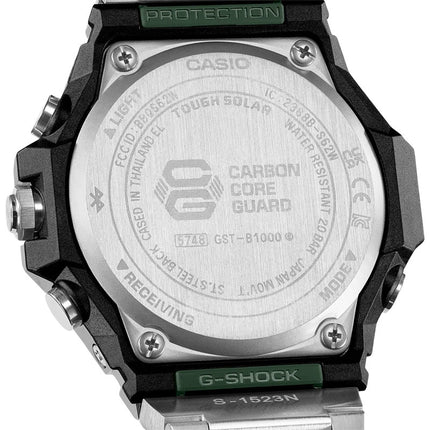 Casio G-Shock GST-B1000D-3ADR G-Steel Tough Solar Men Green Dial Stainless Steel Band