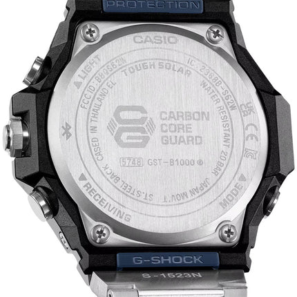 Casio G-Shock GST-B1000D-2ADR G-Steel Tough Solar Men Blue Dial Stainless Steel Band