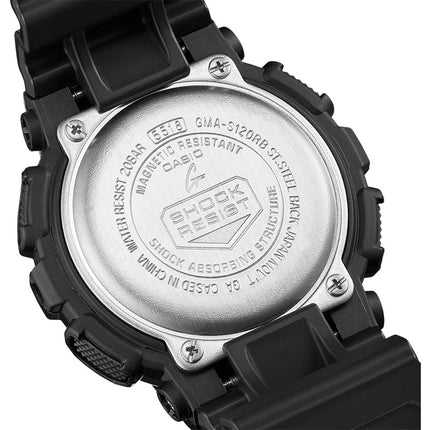 Casio G-Shock GMA-S120RB-1ADR Red And Black Collection Magenta Digital Analog Dial Black Resin Band