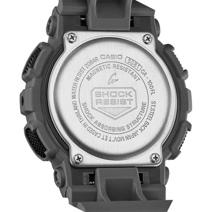 Casio G-Shock GA-100FL-8ADR Flame Inside Collection Digital Analog Dial Grey Resin Band