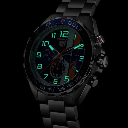 TAG Heuer Formula 1 CAZ101AT.BA0842 Gulf Chronograph Blue Dial Steel Strap