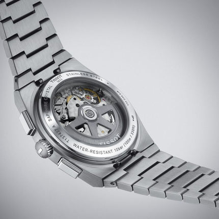 Tissot Automatic PRX Chronograph 42mm T-Classic T137.427.11.011.01 Blue Panda Stainless Steel Strap