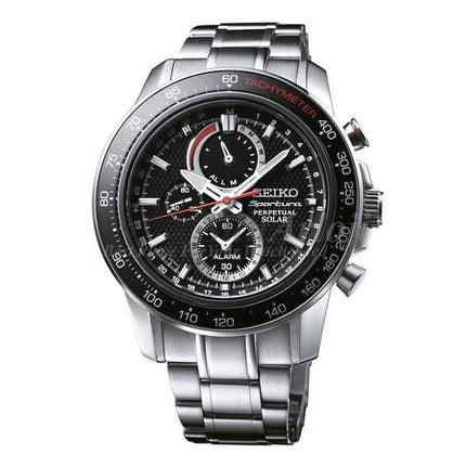Seiko SSC357P1 Sportura Perpetual Solar Silver Black
