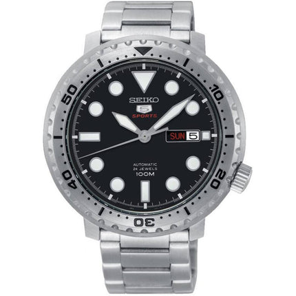 Seiko 5 Sports SRPC61K1 Bottle Cap Automatic Black Dial Stainless Steel Strap
