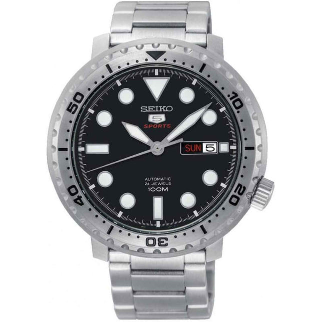 Seiko 5 Sports SRPC61K1 Bottle Cap Automatic Black Dial Stainless Steel Strap
