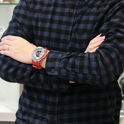 Casio G-Shock G-Steel GST-410-4AJF Men Digital Analog Watch Red Resin Band