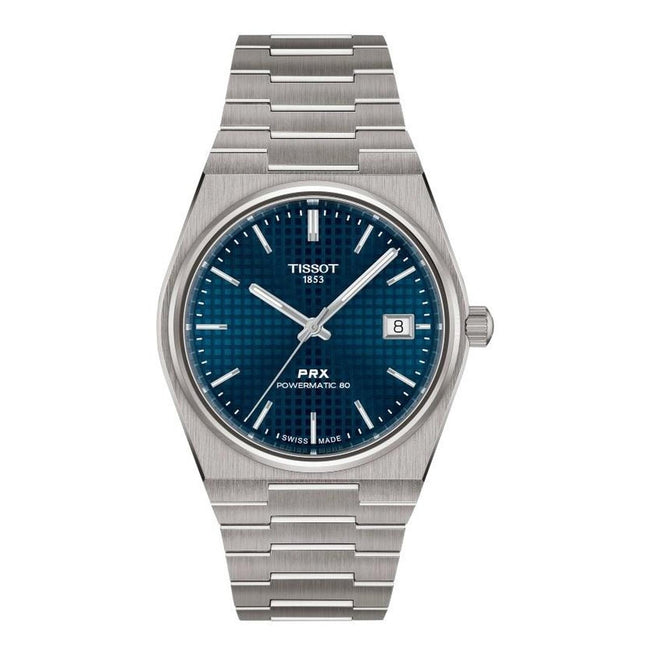 Tissot PRX 38mm T-Classic T137.807.44.041.00 Men Blue Dial Grey Titanium Strap