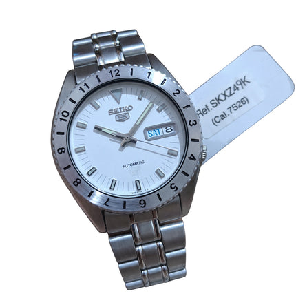 Seiko 5 SKXZ49K Automatic White Dial Stainless Steel Strap