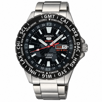 Seiko 5 Man Sports Automatic SRP433K1 Silver Black